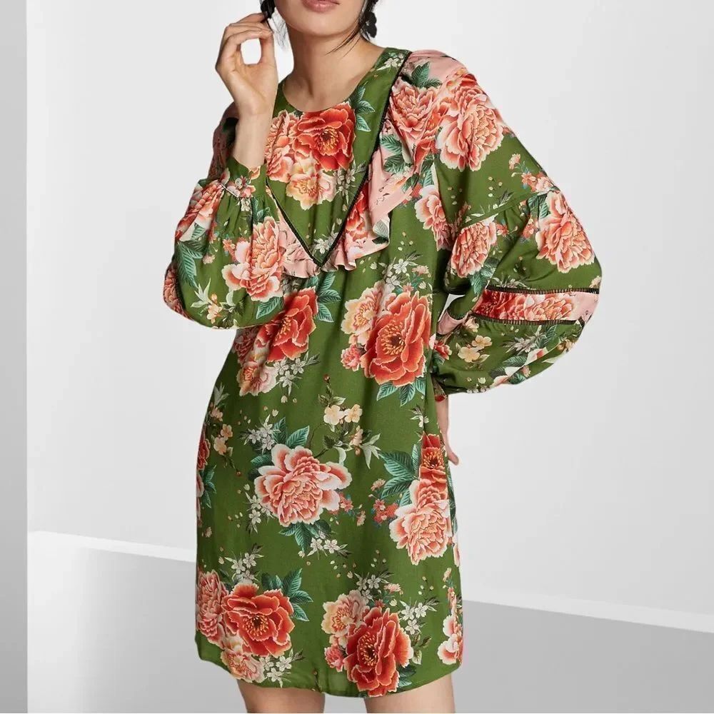 Anthropologie FARM RIO Elinor Floral Tunic Dress 1X